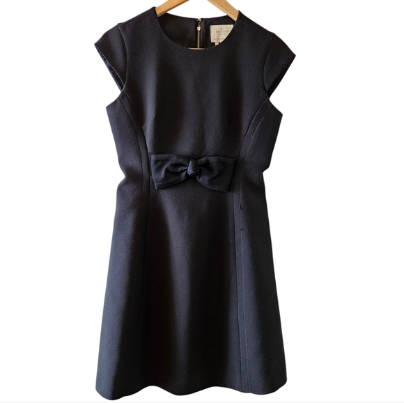 Kate Spade Cap Sleeve Bow Accent Mini Black Classic Womens Dress Size 4. - Picture 3 of 15